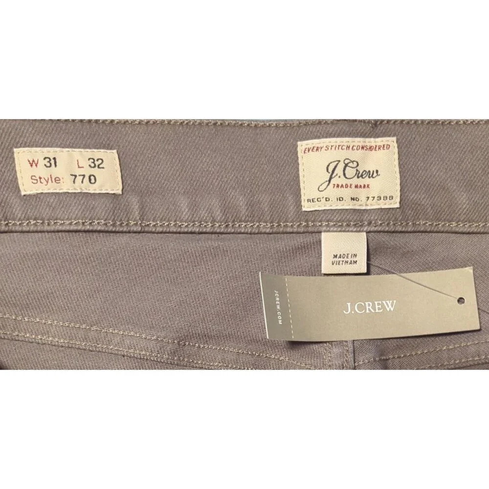 J. Crew Straight Fit Bergen 5 Pocket Denim Pant Mens 31x32 Balsam Bark Style 770